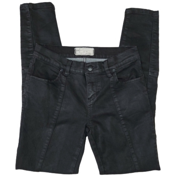 Free People 'Jillian' Coated Low Rise Skinny Jean - Picture 3 of 16